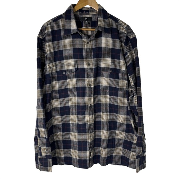 Banana Republic Other - Banana Republic Emiliano Utility Shirt Flannel Men's Navy Plaid Sz XXL SOFT
